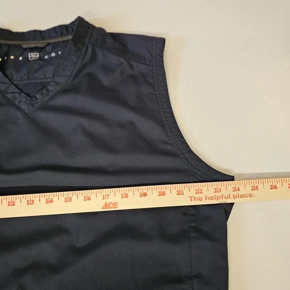 Nike Golf Windbreaker Vest Mens Large Navy Pullover Zip Pockets Elastic Bottom - Picture 7 of 8